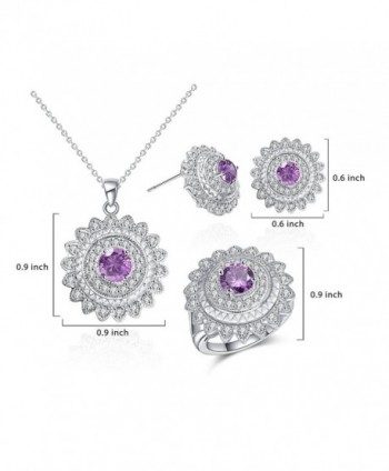 Jewelry Sets Cubic Zirconia Rhodium Diamond