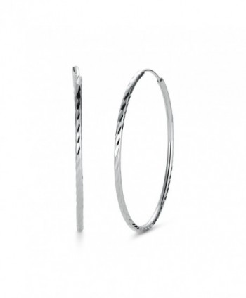 T400 Jewelers 925 Sterling Silver Diamond-Cut Hoop Earrings- All Sizes Small and Large - "55mm - 2 1/8""" - C1189SMUZ5G