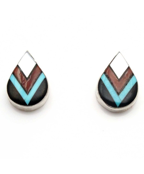 Zuni Multi Color Inlay Stud Earrings by Cheama - CA1878X5OGH