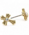 The Vatican Library Collection Gold Crystal Cross Stud Earrings - C9118Z1K0C1