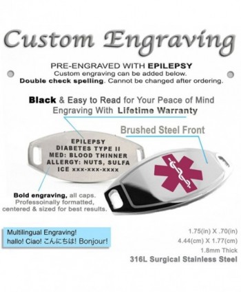 MyIDDr Pre Engraved Customized Epilepsy Bracelet