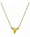 Small Shark Tooth Lucky Pendant Necklace Gold Plated .925 Sterling Silver 16" - 18" Free Jewelry Box - C511M3N9LTP