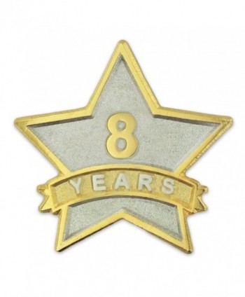 PinMart's 8 Year Service Award Star Corporate Recognition Dual Plated Lapel Pin - C011NKC21BX