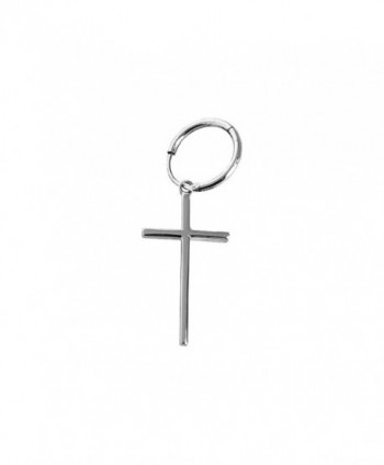 Small Cross Dangle Earring for Men and Women Silver Plating 1pc - CN185YLLL0S