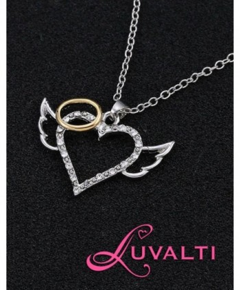 Angel Wings Heart Pendant Necklace