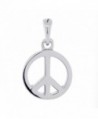 Small Solid Peace Sign Charm in Sterling Silver - C4115CX14XJ