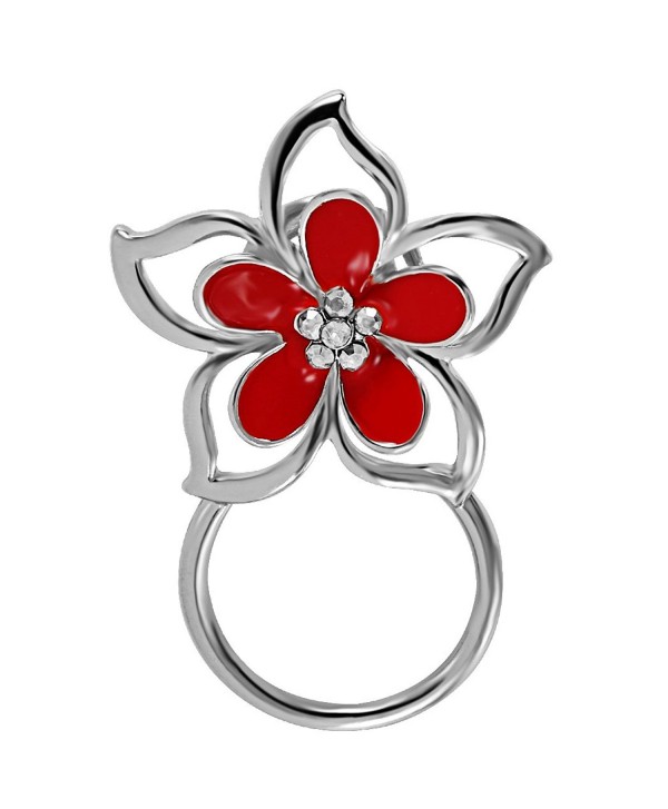 BEICHUANG Charming Red Cherry Flower Magnetic Eyeglass Holder Women Girls Brooch Pin - CE182A5OS6X