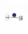 Sterling Silver Zirconia Sapphire Earrings - CW114U1XG2L