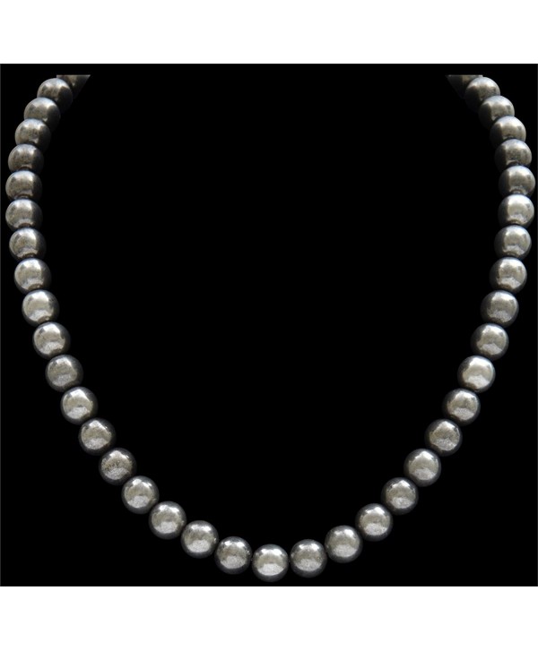 LoulaBelle Silver 10MM Bead Necklace - CL12CZO8QYH