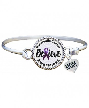 Bracelet Custom Pancreatic Cancer Awareness Believe MOM OR DAD charm ONLY Silver Jewelry - CE18338SOEO
