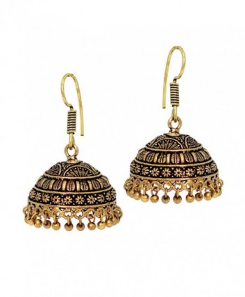 Jaipur Mart Indian Bollywood Oxidised Plated Jhumka Earrings Gold Jewellery Gift - CS182S94GXA