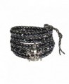 Punk Pirate Dangle Skull Midnight Breeze Fashion Crystal Wrap Bracelet - CL11BB92DLP