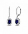 Sterling Created Sapphire Leverback Earrings - Created Blue Sapphire - CH1853LTXXK