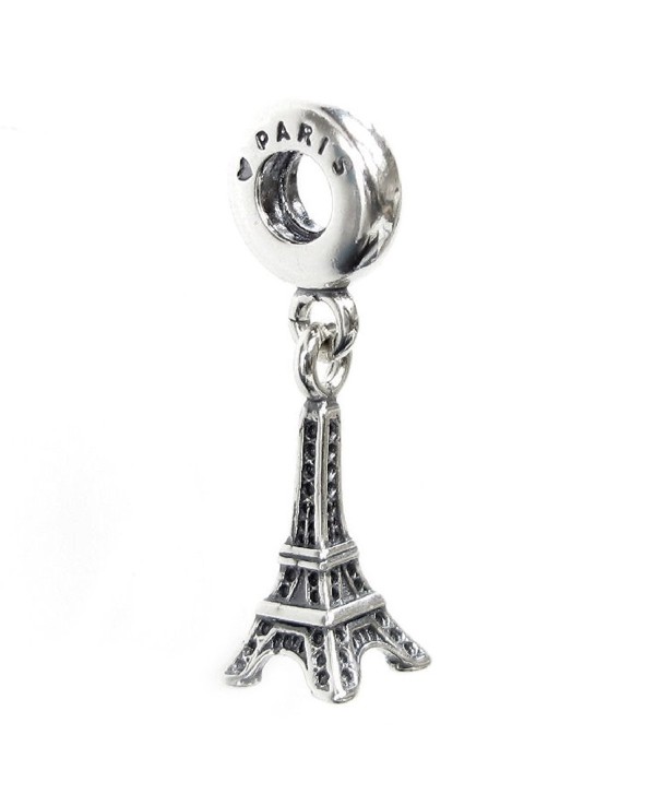 Landmark Series Sterling Silver Paris Eiffel Tower Dangle European-style Bead Charm - CX11D29MYNT