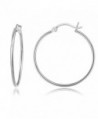Hoops & Loops Sterling Silver 1.5mm High Polished Round Medium Hoop Earrings - C912KKGHFW1