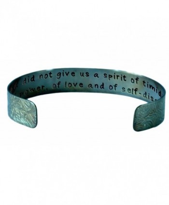 For God Did Not Give Us a Spirit of Timidity- but Antiqued Distressed Brass Laced Cuff Bracelet - CP11WYQ5DH5