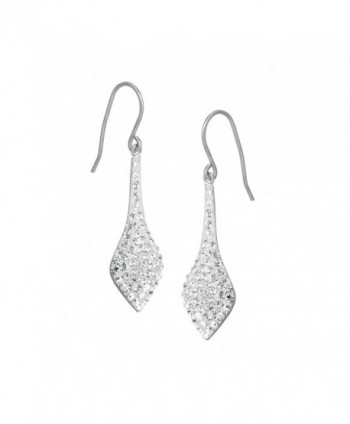 Crystal Drop Earrings Sterling Silver