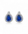 Simulated Sapphire Sterling Pendant Earrings in Women's Jewelry Sets