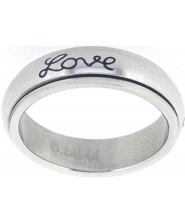Solid Rock Jewelry STAINLESS STEEL "Faith- Hope- Love" CHRISTIAN BIBLE VERSE SPIN RING STYLE 321 - CW11BIFI85H