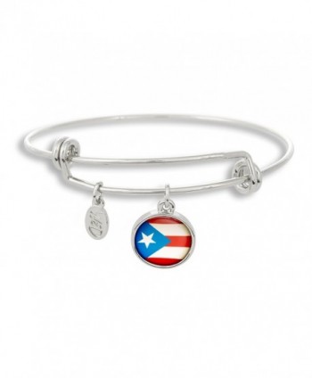 The Adjustable Band Bangle Bracelet featuring the Puerto Rico flag - C4122N0967T