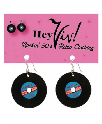 Record Earrings - Pierced - Sock Hop Dance - Fun 50s - Made in USA - Hey Viv - C811IIDFV7P