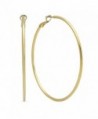 Gold Plated 6.5cm Smooth Round Hoop Earrings + Microfiber Jewelry Polishing Cloth - CY125MT5FTV