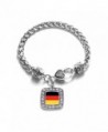 German Germany Flag Charm Classic Silver Plated Square Crystal Bracelet - C811LI43O1V