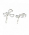 Tabwing Sterling Silver Scissors Comb Stud Earrings - CY12EGJO2M9