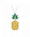 Fruit Creative Pineapple Necklace Yellow Zircon Pendant - CA185NEA098