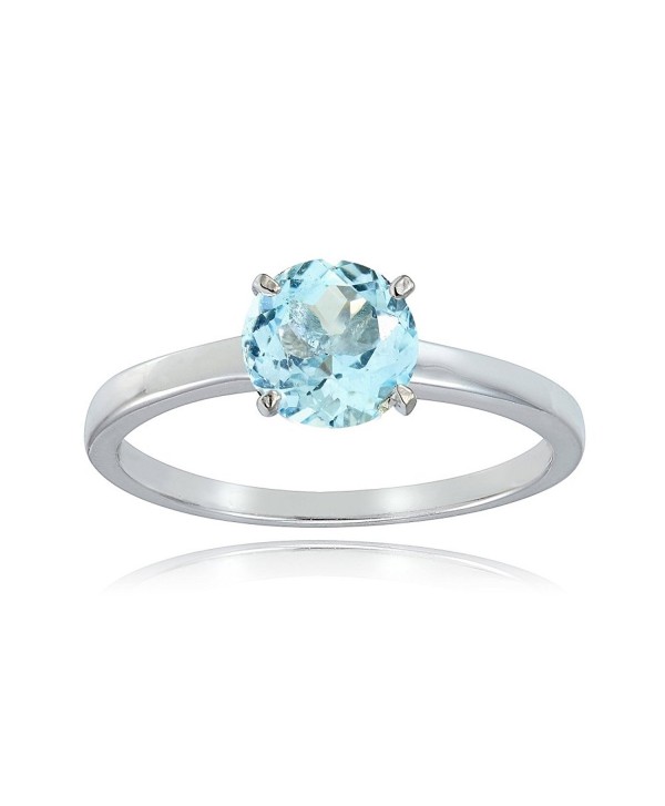 Sterling Silver Blue Topaz 8mm Round Solitaire Bridal Engagement Ring - C41898EOT7M