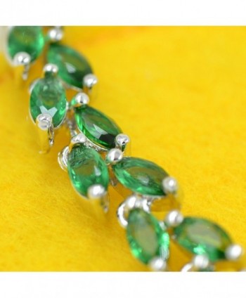 Olive Leaf Green Crystal Bracelet in Women's Link Bracelets