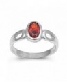 CHOOSE YOUR COLOR Sterling Silver Oval Solitaire Ring - Simulated Garnet - CT187Z280C3