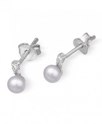 Sterling Silver Button Rhodium Earrings in Women's Stud Earrings