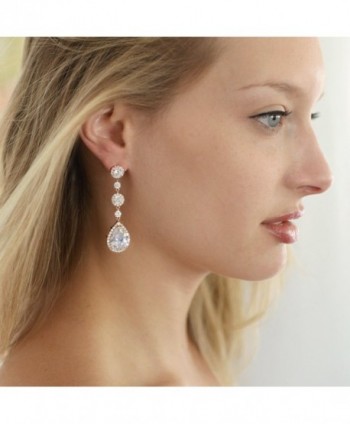 Mariell Zirconia Pear Shaped Teardrop Earrings in Women's Drop & Dangle Earrings