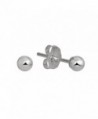 JewelStop 14k Real White Gold Stud Ball Earrings W/ Gold Friction Backs - 2 mm - CX12CLOHVB5