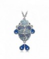 J.NINA Mom Gifts with Swarovski Crystals Enchanted Fish Charming Sapphire Jewelry- Women Pendant Necklace - CK12O6I2TP5