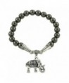 Falari Elephant Lucky Charm Natural Stone Bracelet Hematite B2448-HM - CI124HGN5SN