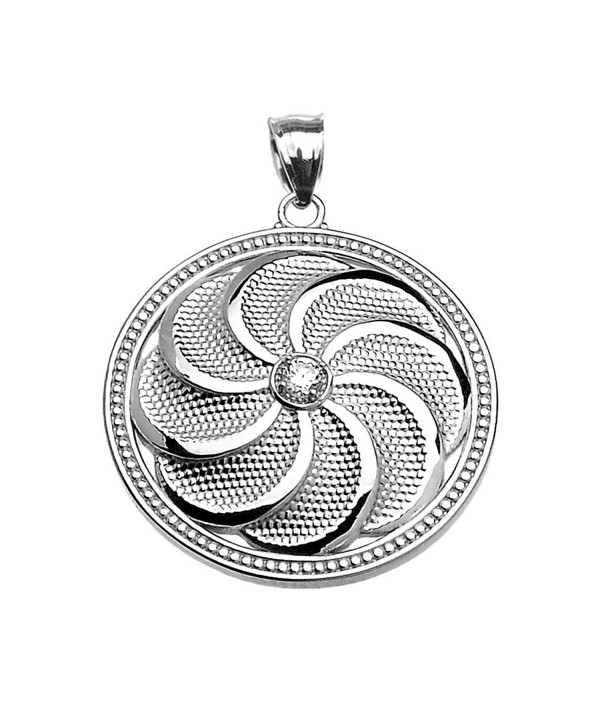 Sterling Silver Shield Armenian Eternity Cubic Zirconia Pendant - CI12HE6KOE1