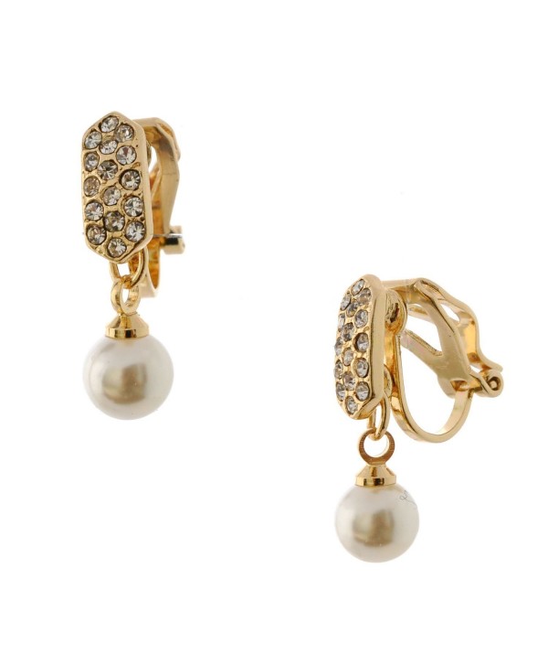 Topwholesalejewel Fashion Jewelry Gold Plating Smal Faux Pearl Clip On Earrings - CW12C148NIF