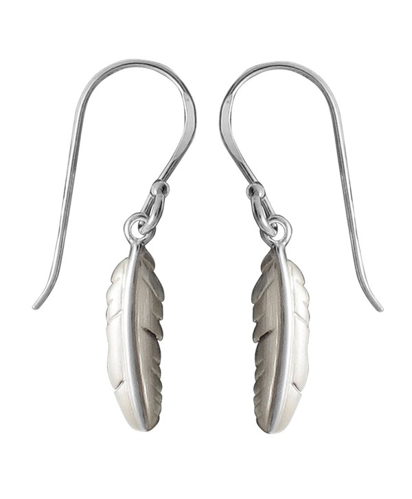 Boma Sterling Silver Matte Feather Earrings - C911HEKPY57
