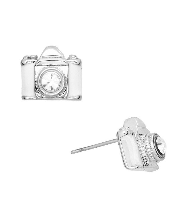 Liavys Camera Fashionable Earrings Sparkling - White - CV17YUNQS4K