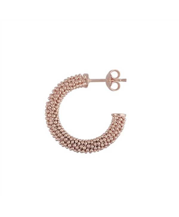 Designs by Nathan 4 x 23mm Diamond-Cut Bead Italian Hoop Earrings- Choice of Precious Metal Over Silver - CN12EEGYEBD