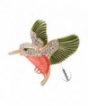 NOUMANDA Hummingbird Brooch Pin Crystal Enamel Gold Emerald Bird Brooches Jewelry for Birds Lover - C012IDT0D0N