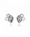 Sterling Silver Earrings Love Knot Stud Earrings Hypoallergenic Jewelry with Black Patina Crystals from Swarovski - CS180GK09SN