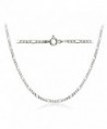 Bria Lou 925 Sterling Silver 2.5mm Italian Figaro Link Chain Necklace in Lengths 16- 18- 20- 24- 30 Inches - CI12DUOSE7Z