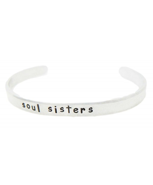 SOUL SISTERS - Hand Stamped 1/4" Aluminum Cuff Bracelet - C811JPBGH95