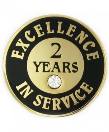 PinMart's Gold Plated Excellence in Service Lapel Pin w/ Rhinestone - 2 years - CG11Q3SVBWV