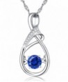 Birthstone Necklace Birthday Sterling Swarovski - Sapphire Blue Swarovski Pendant - CZ188CRO504