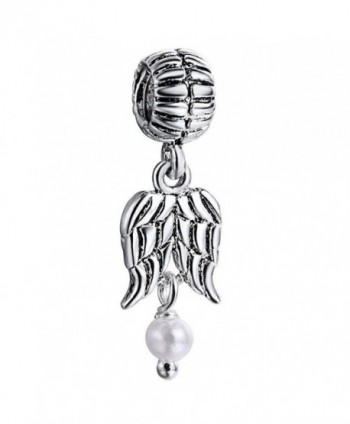 Wing of Angel Dangle Charm Beads Fits Pandora Charms Bracelet Cheap Silver Plated Jewelry New Sale - CX129ONC5YT