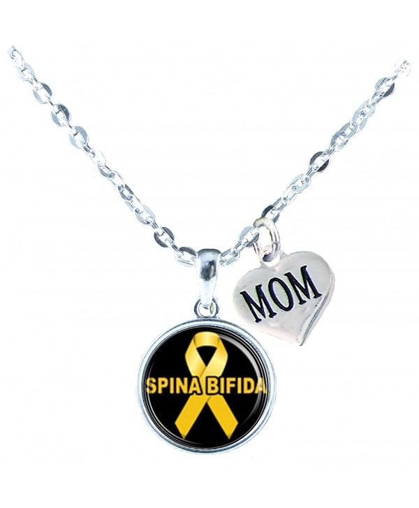 Necklace Custom Spina Bifida Awareness Silver Chain Choose MOM OR DAD only Jewelry - CY182X0RYY7